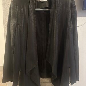 TAHARI Arthur S. Levine faux leather thin/light weight jacket.